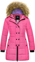 Girls' Long Winter Coat Waterproof Warm Puffer Jacket Hooded Snow Parka